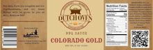 Load image into Gallery viewer, The Dutch Oven Smokehouse Colorado Gold BBQ Sauce – Sweet & Smoky Perfection