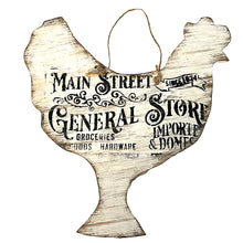 Load image into Gallery viewer, Wooden Chicken Sign – Off White