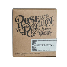 Load image into Gallery viewer, R. Rebellion Smokeshow Candle – 8 oz in Reusable Whiskey Glass