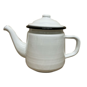 Audrey's White Farmhouse Enamelware Tea Pot