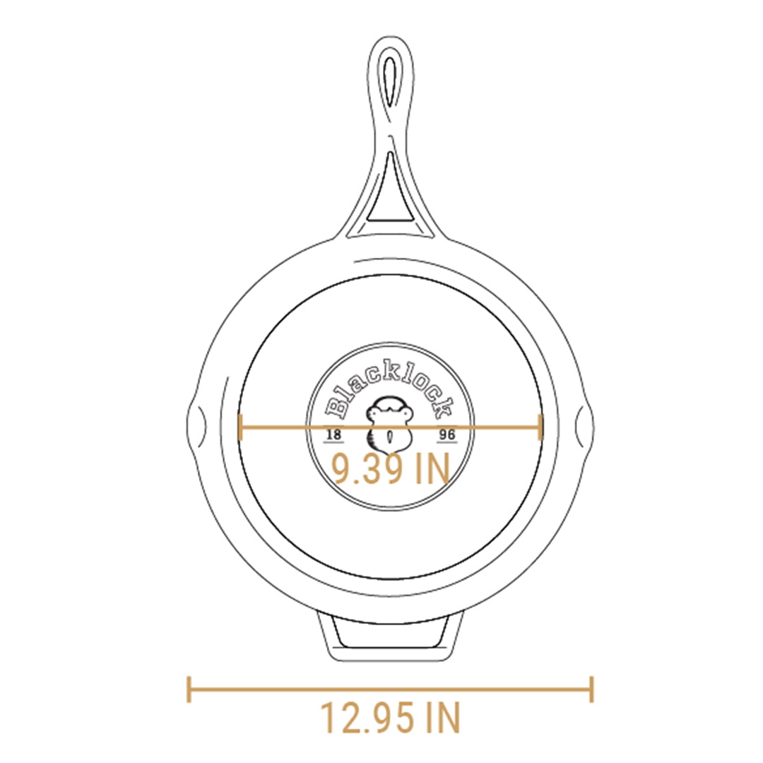 Lodge Blacklock 12 Inch Triple Seasoned Cast Iron Skillet