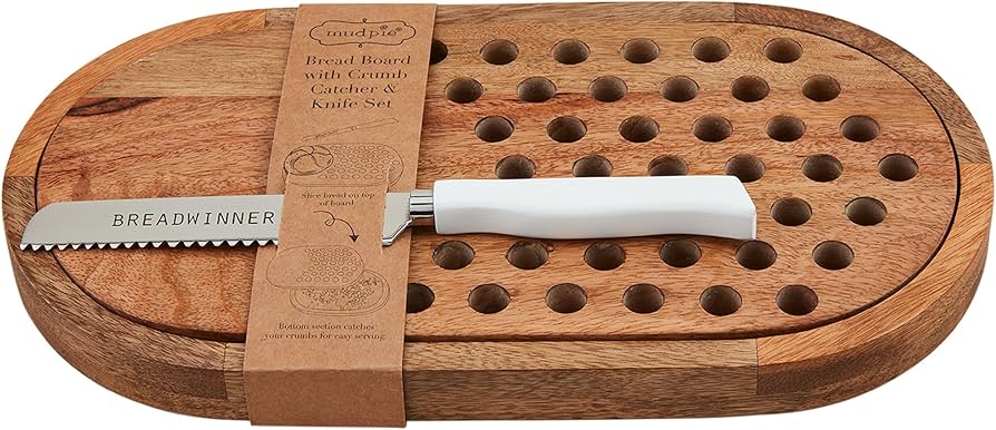 Bread Board with Crumb Catcher and Knife Set by Mud Pie®