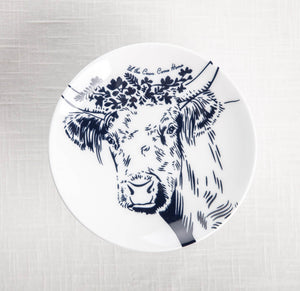 Melamine Dessert/ Canapé  Plate-'Til the Cows Come Home-Sweet Little Heifer 7"