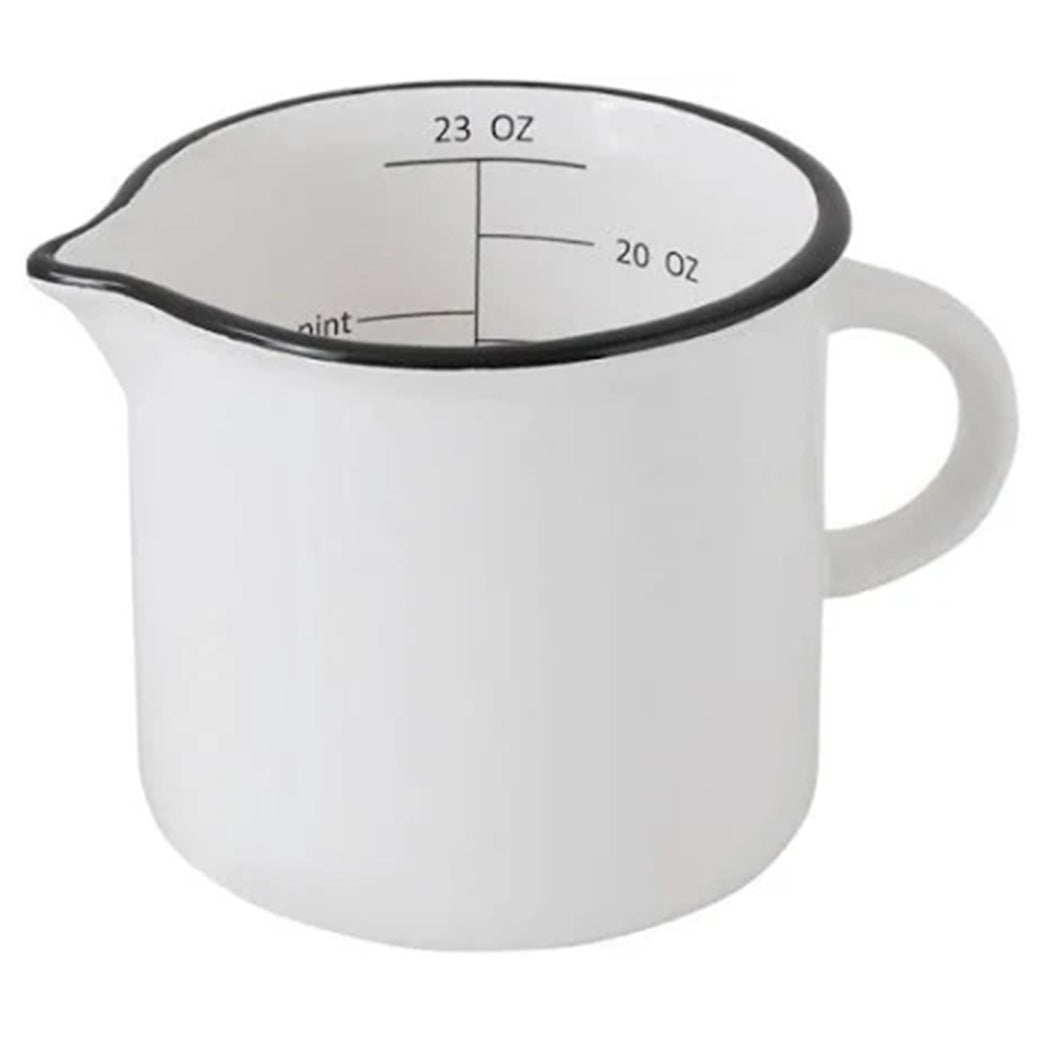 23 oz Single Stoneware Pitcher Measuring Cup – White and Black