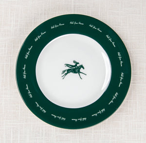 Melamine Dinner Plate-Hold Your Horses Green Boarder 10.5"