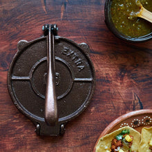 Load image into Gallery viewer, HERNÁN Authentic Cast Iron Mexican Tortilla Press
