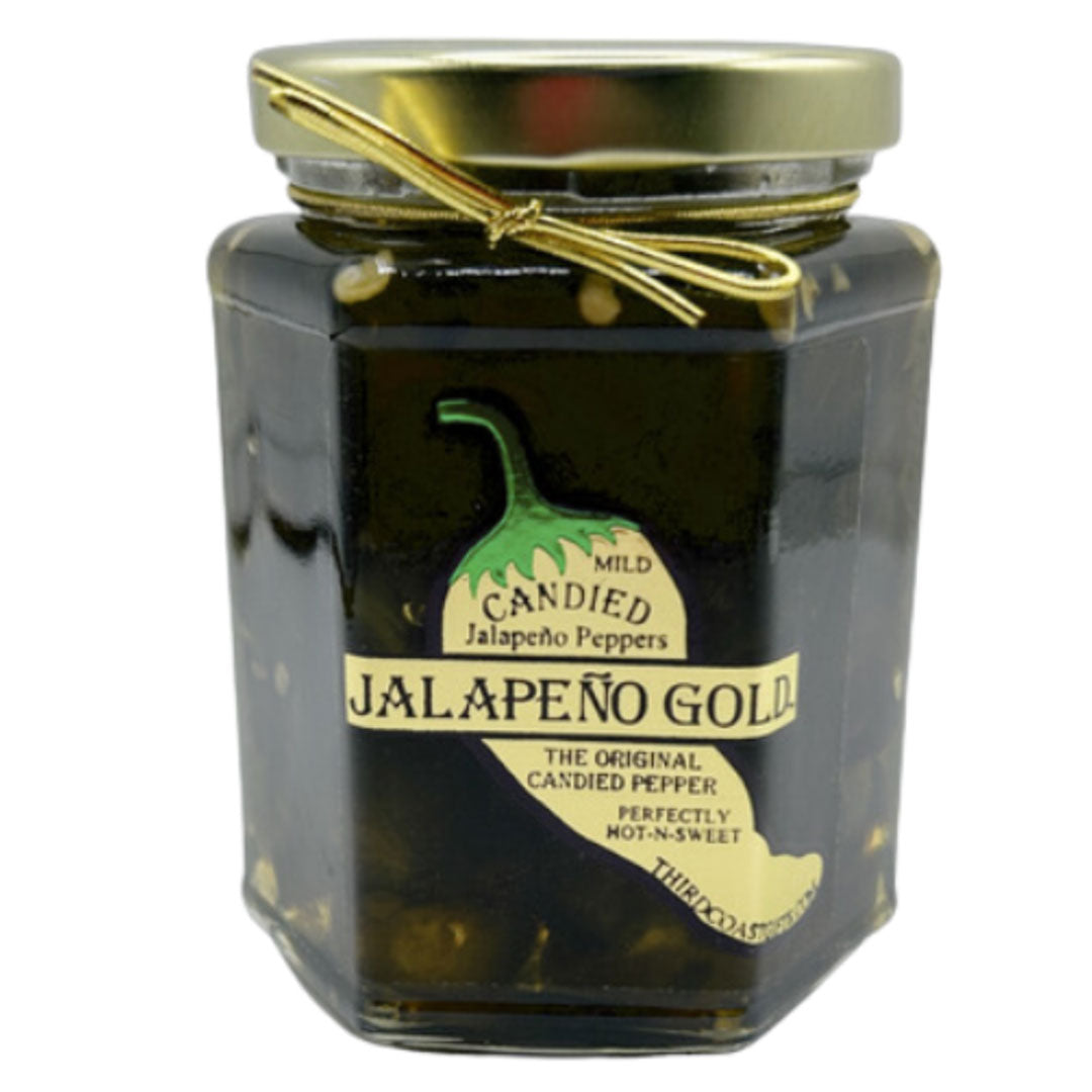 Jalapeño Gold Original – Sweet & Spicy Candied Jalapeños (13 oz.)