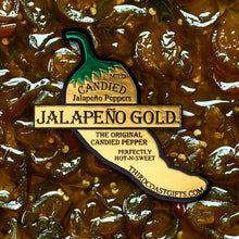 Load image into Gallery viewer, Jalapeño Gold Original – Sweet &amp; Spicy Candied Jalapeños (13 oz.)
