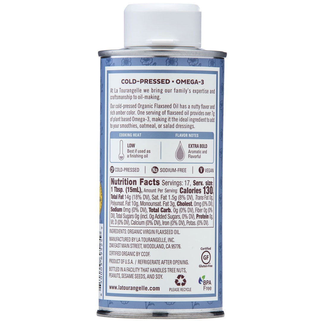 La Tourangelle Organic Flaxseed Oil|Cold Pressed Virgin 8.45 FL OZ.