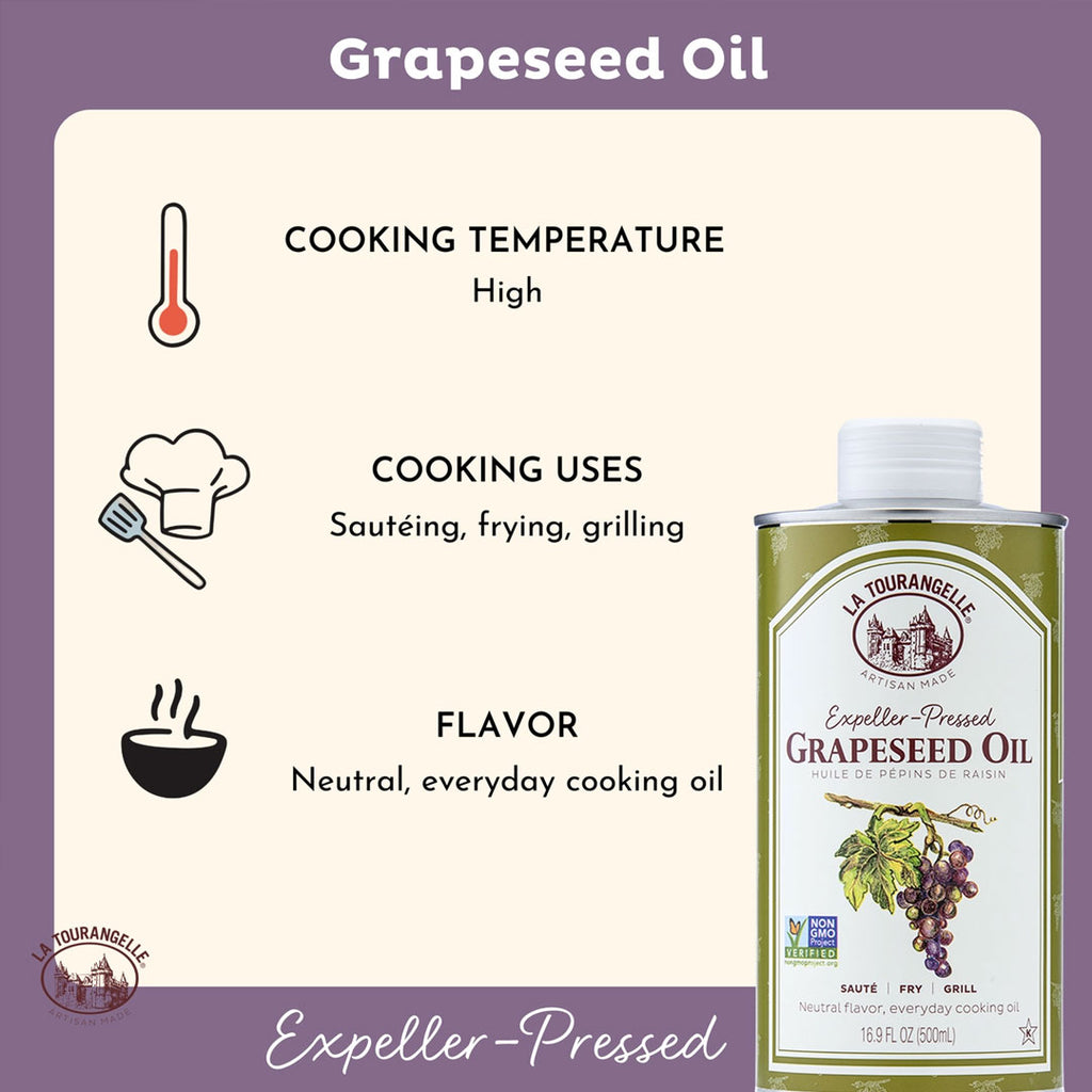 La Tourangelle Grapeseed Oil | Expeller-Pressed High-Heat Oil 16.9 Fl. Oz