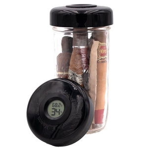 Mason Jar Humidor / Hygrometer Lid with Temperature (Wide Mouth) by Mason Jar Lifestyle
