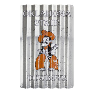 Oklahoma State (OSU) Cowboys Corrugated Metal Sign – 12" x 18"