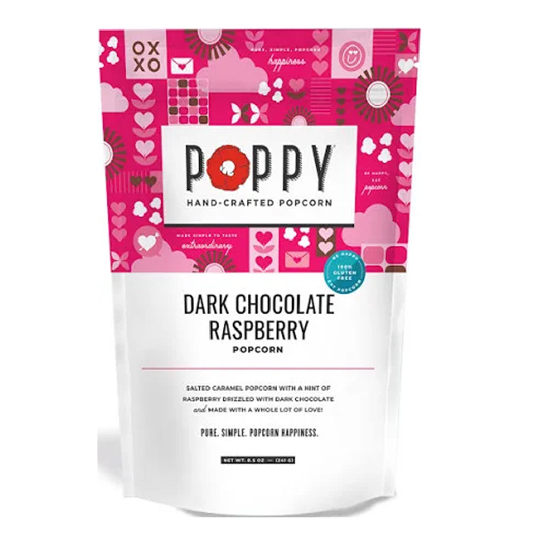 Poppy Dark Chocolate Raspberry Hand-Crafted Gourmet Popcorn