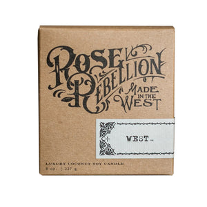 R. Rebellion The West Candle – 8 oz in Reusable Whiskey Glass