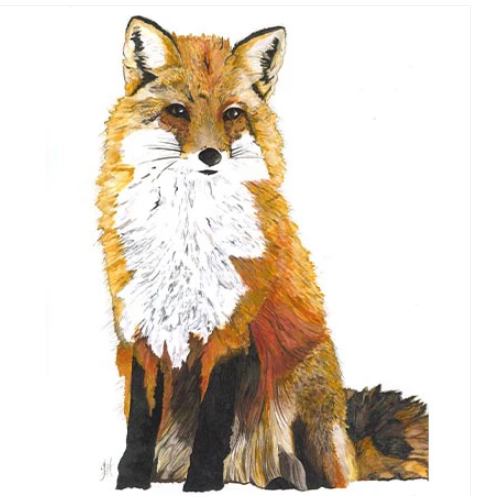 Tea Towel-Fox Cotton Flour Sack