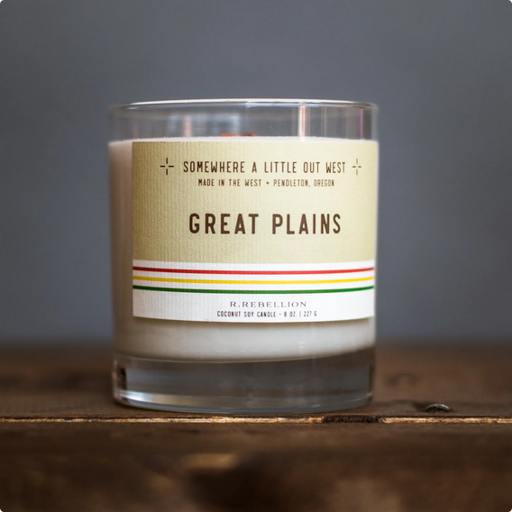 Camp Rebellion The Great Plains Candle – 8 oz in Reusable Whiskey Glass