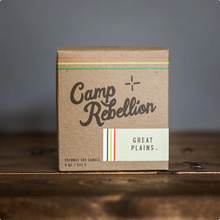 Load image into Gallery viewer, Camp Rebellion The Great Plains Candle – 8 oz in Reusable Whiskey Glass
