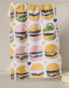 Geometry On the Grill Tea Towel
