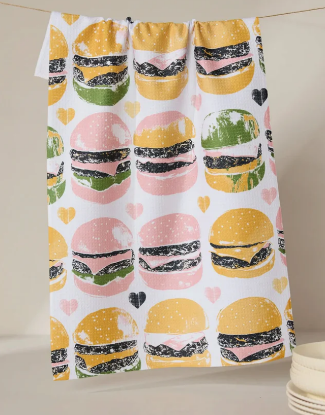 Geometry On the Grill Tea Towel