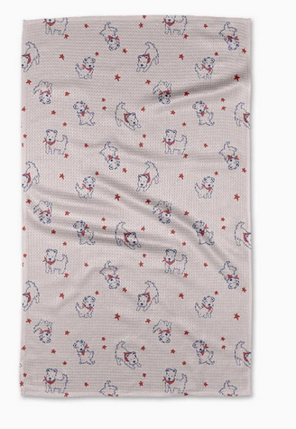 Geometry Doggy Playground Tea Towel