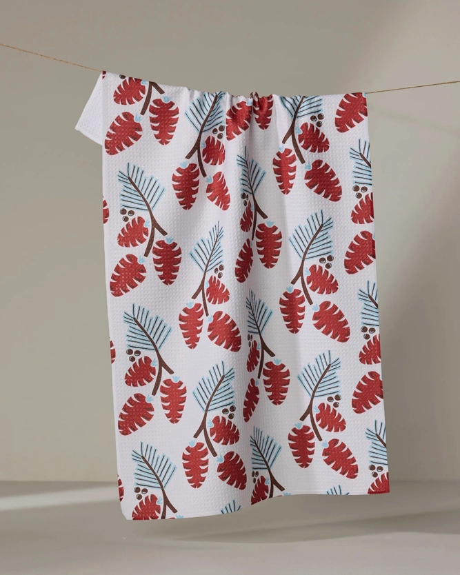 Geometry Winter Forage Tea Towel