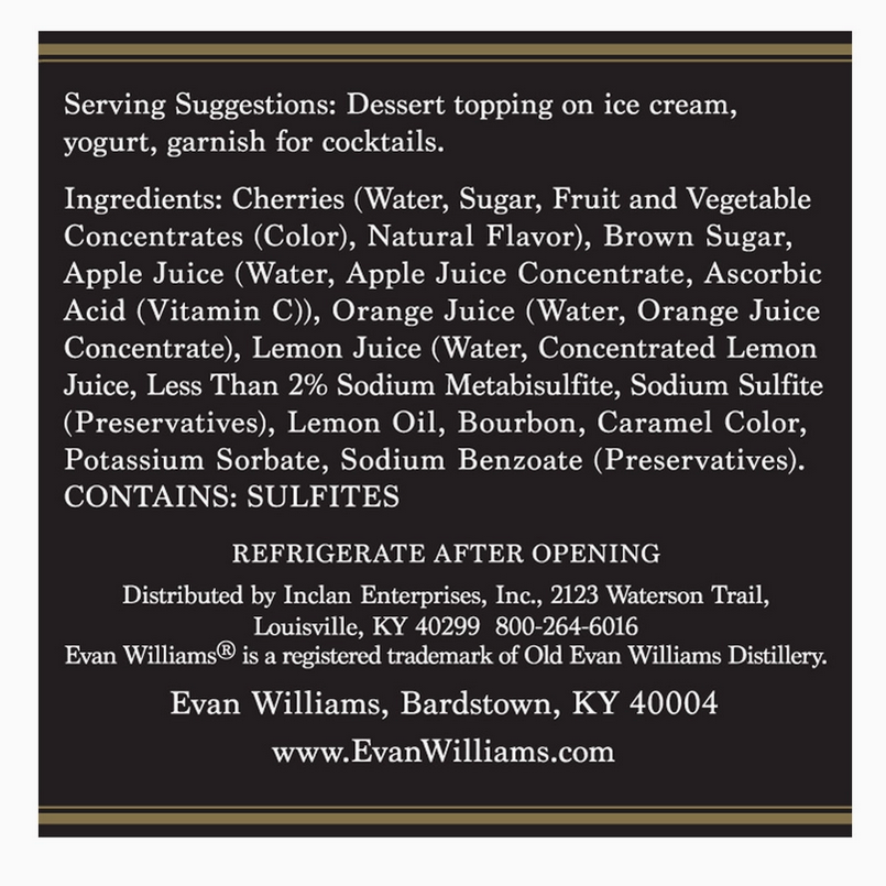 Evan Williams Bourbon Black Cherries