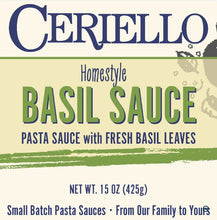 Load image into Gallery viewer, Ceriello Homestyle Tomato Basil Sauce
