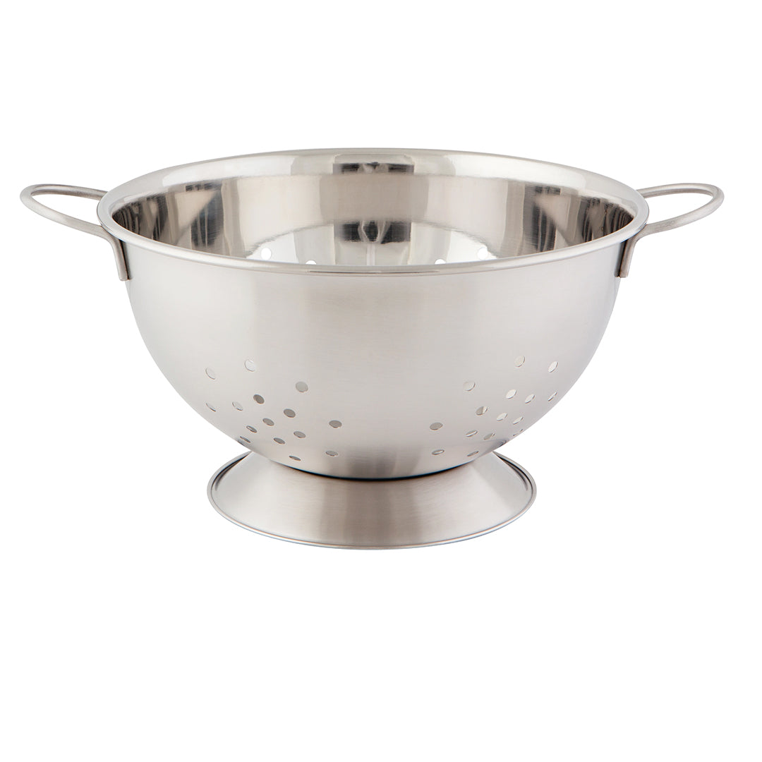 Stainless Steel Colander – Large Matte Silver – Cast Iron Company