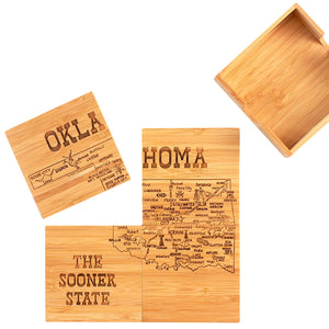 Oklahoma Totally Bamboo Puzzle Coaster Set