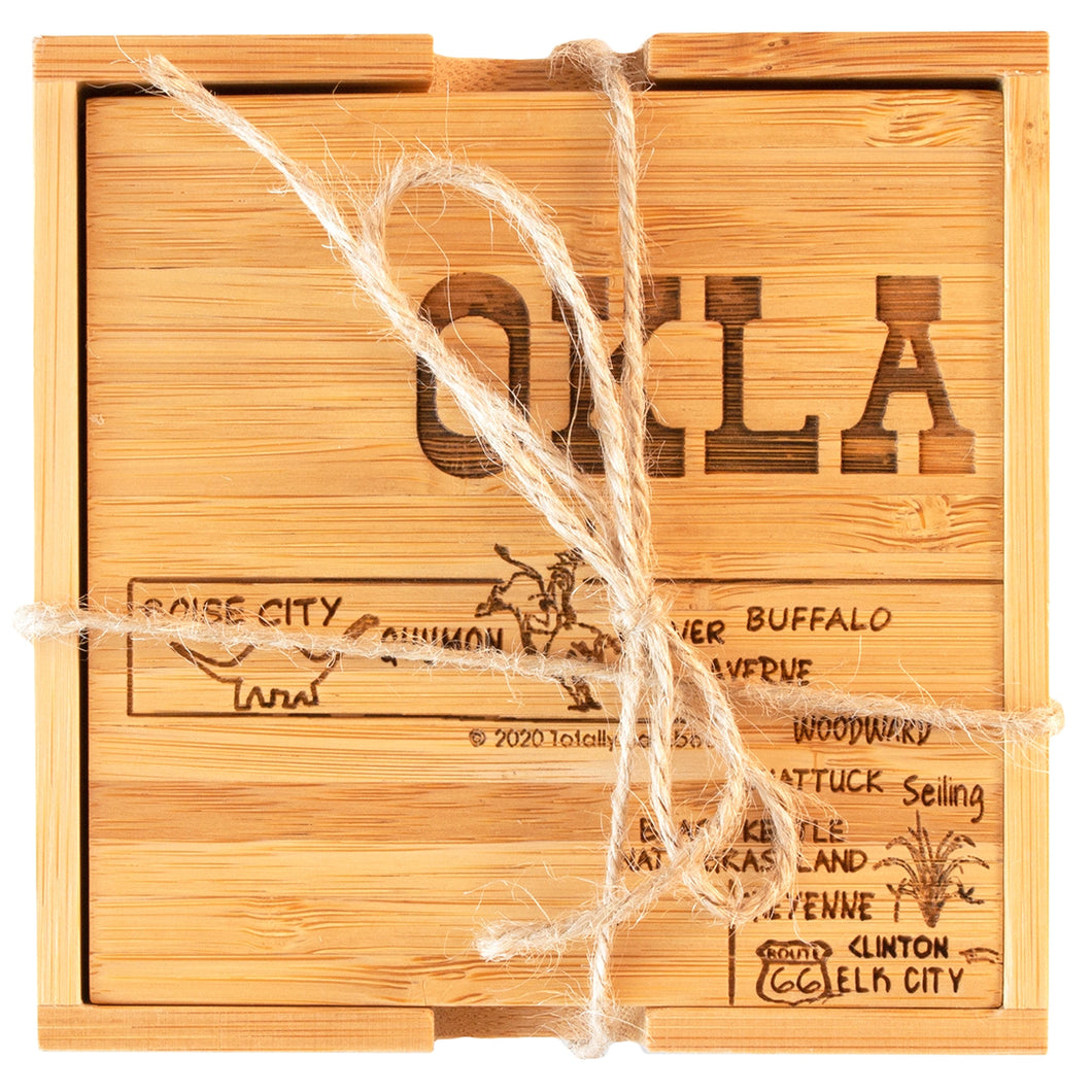 Oklahoma Totally Bamboo Puzzle Coaster Set