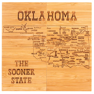 Oklahoma Totally Bamboo Puzzle Coaster Set