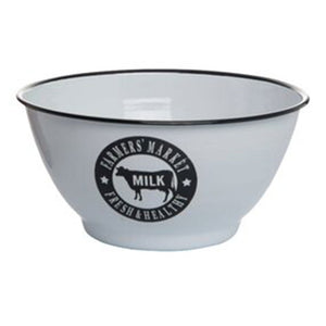 August Grove Farmer’s Market Enamelware Mixing Bowl – Milk