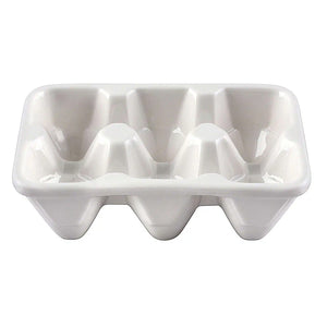 6-Egg Ceramic Holder – White