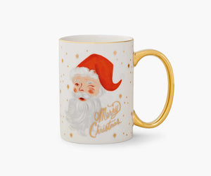 Winking Santa Claus Porcelain Mug