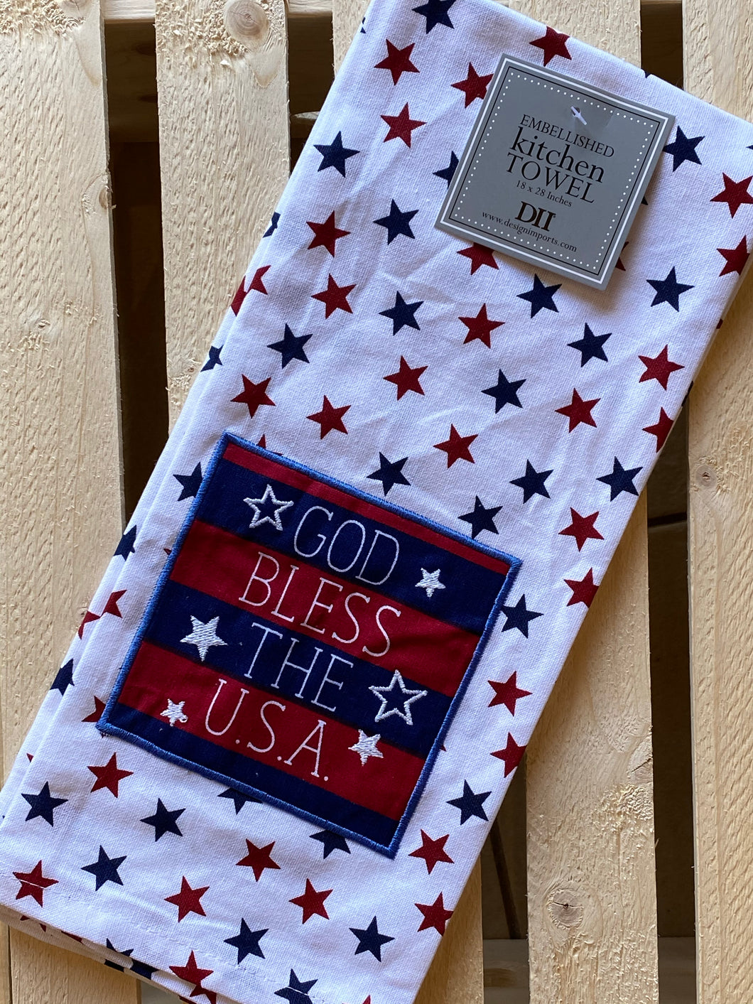 God Bless Embellished Dishtowel Cast Iron Company