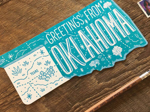 Oklahoma State Postcard Cast Iron Company